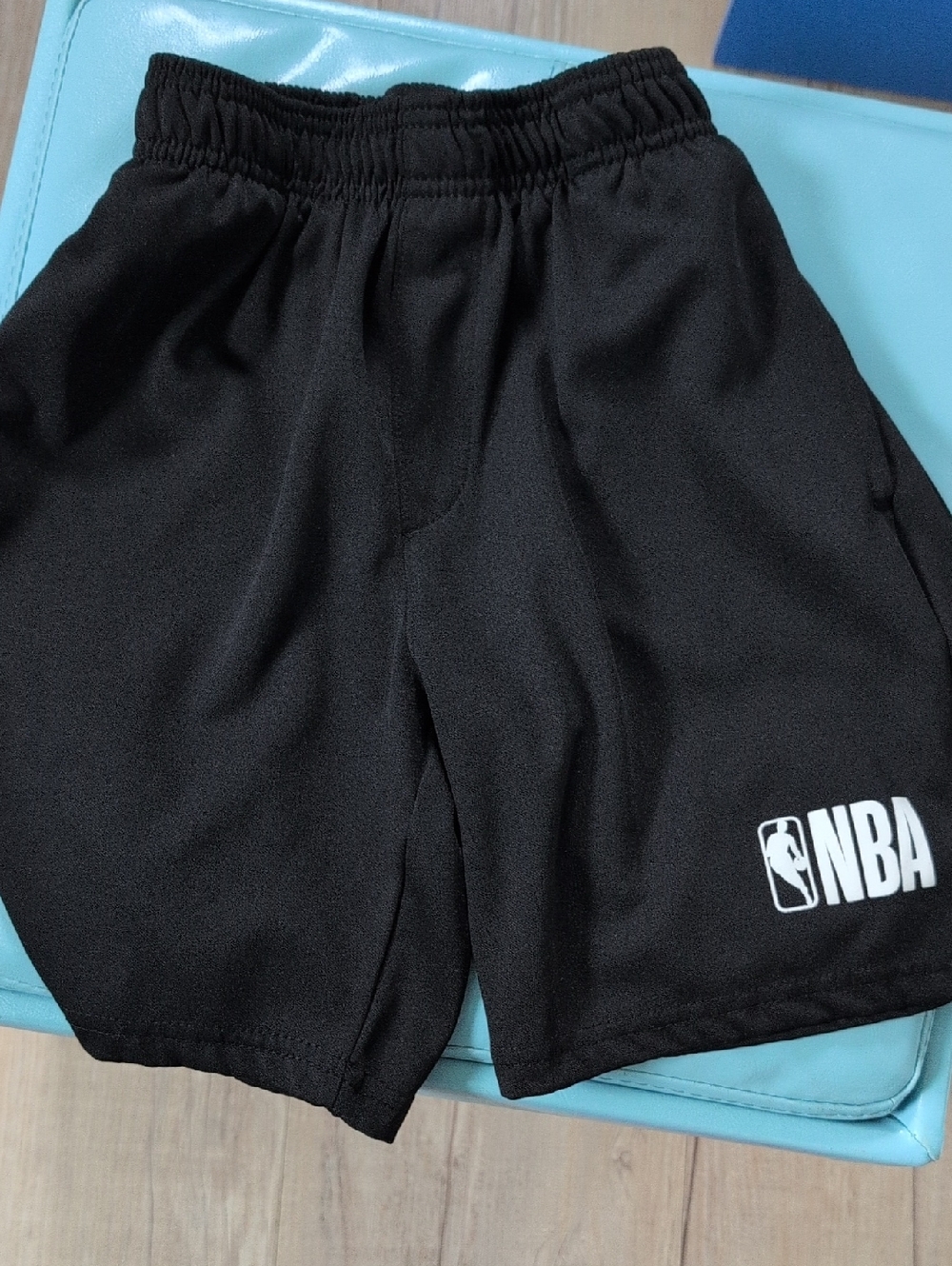 NBA Black Athletic Shorts with White Logo